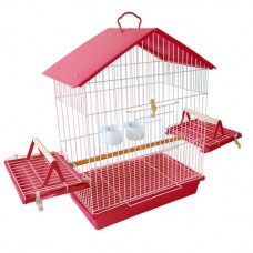 12249 - GAIOLA CALOPSITA TETO PLAST VERMELHA