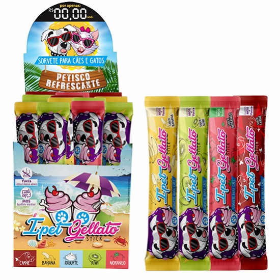 IPET GELLATO P/GATOS SABOR MISTO 24UN.