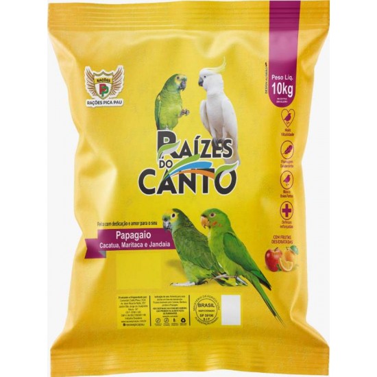 RACAO PAPAGAIO C/FRUTAS RAIZ 10KG